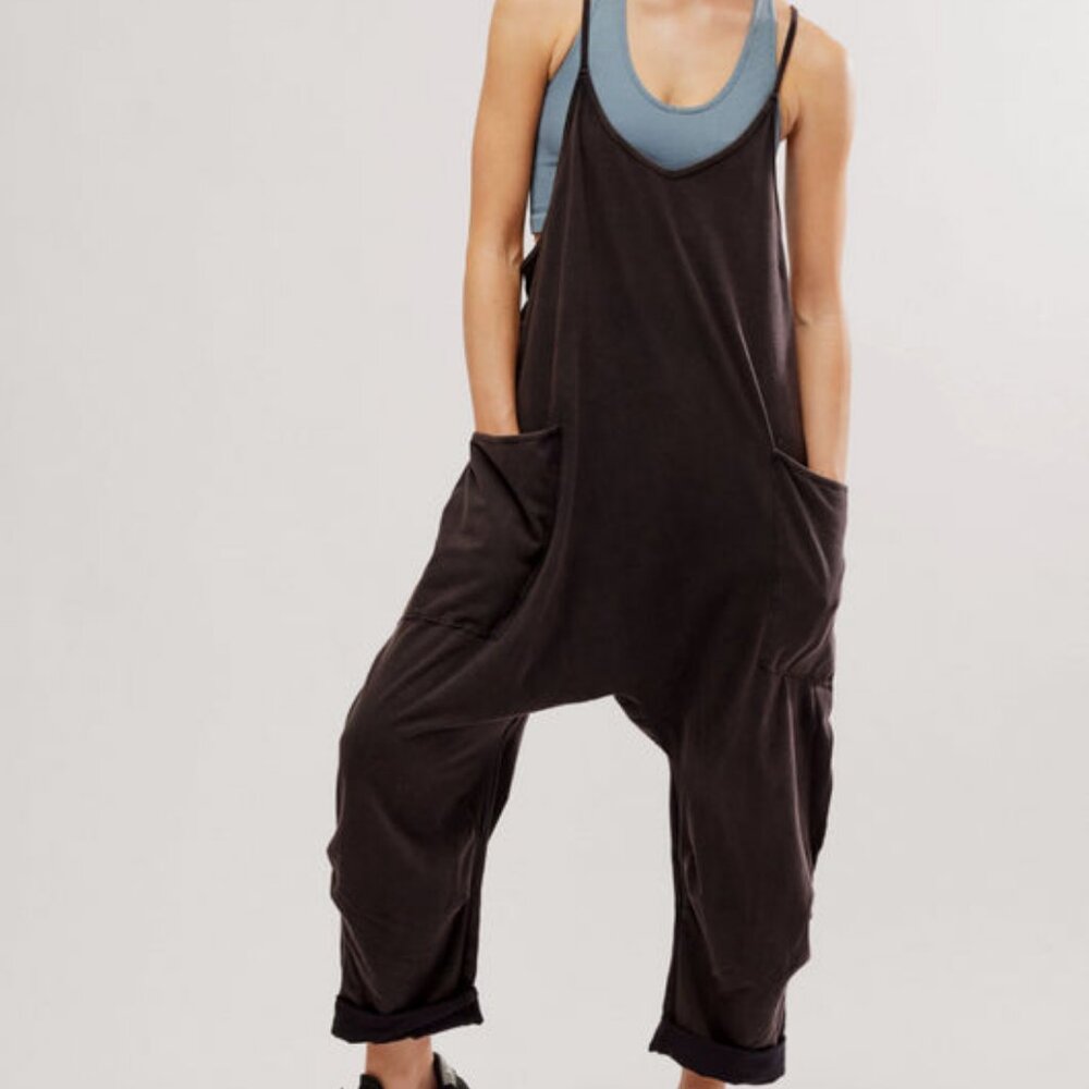 NWT Free People Movement Hot Shot Onesie in color Washed Black